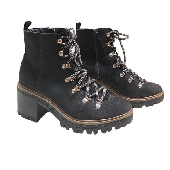 Espirit Shoes - Espirit Flynn Boot Black Fabric Ankle Heeled Size 8.5